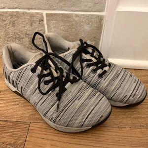 NOBULL Artic Ivy CrossFit Gym Athletic Sneakers Black, Gray & White Striped - 8